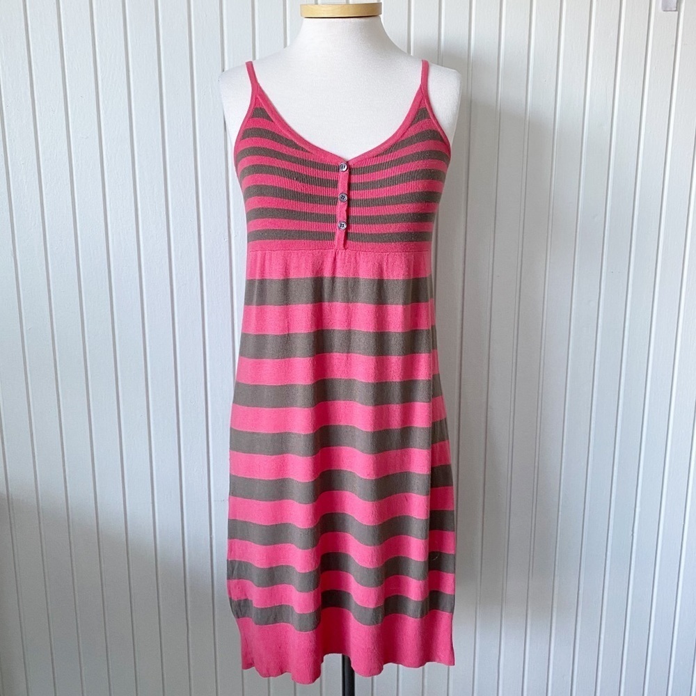 Tina Turk Pink  Brown Striped Sweater Sundress
